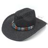 New hollow western denim riding straw hat outdoor personalized men's and women's casual sunshade straw hat