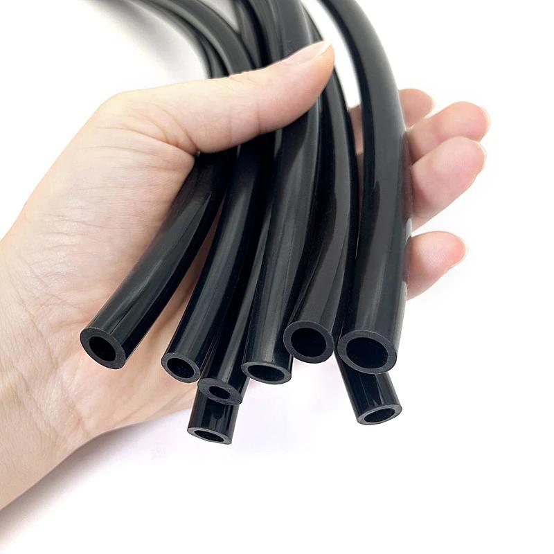 ID 2mm-10mm Food-Grade Black Silicone Tube Flexible Heat-Resistant Hose Non-Toxic for Kitchen Beverage & Food Fluid Transfer