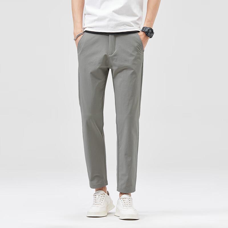 Shanshan Men s Wrinkle-Free Stretch Straight-Leg Casual Pants 32 светло-серый