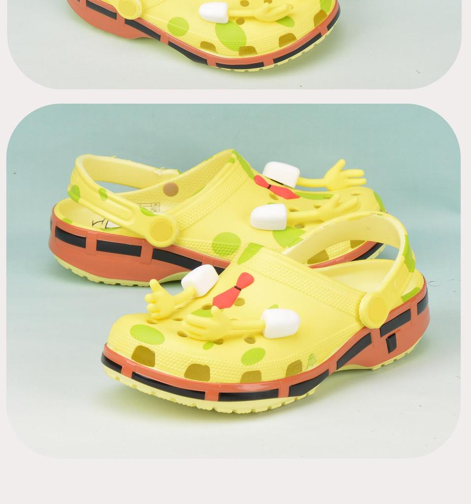 SpongeBob & Patrick Cartoon Crocs for Toddlers - Non-slip, Wear-resistant Beach Sandals
