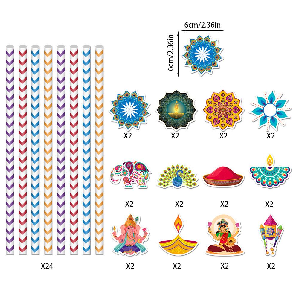 Disposable Party Diwali Paper Straw For Festive Table Setting And Decor Event