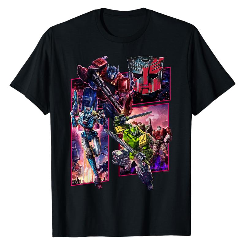 2026 Autobot Alliance TShirt Transformers Optimus Prime Elita1 Optimus Primal Epic Battle Print Crew Neck Cotton Tops M