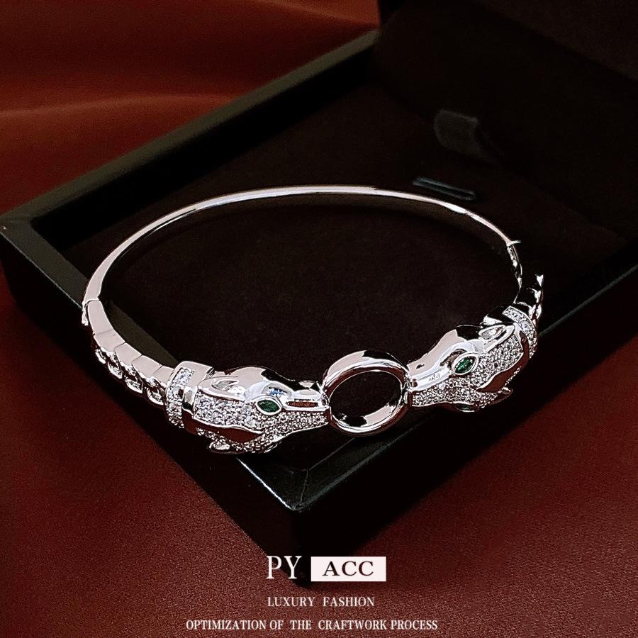 Animal Bracelet Micro Zircon Hip Hop Personality Men and Women Niche Jewelry Hipster Hip Hop Leopard Jewelry