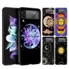 Hard PC Phone Case For Samsung Galaxy Z Flip 7 6 5 4 Black Cover For Galaxy Z Flip 3 Foldable Shockproof Funny Sun Moon Face Bag