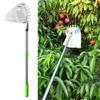 Ergonomic Orchard Fruit Harvester Extendable Poles Stainless Steel Fruit Pickers For Apples Lemon Pear Collection