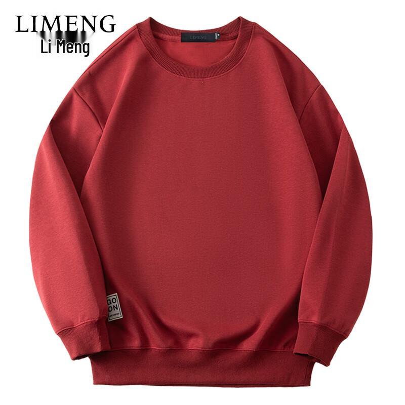 

LIMENG Men s Japanese Style Loose Fit Round Neck Sweatshirt M