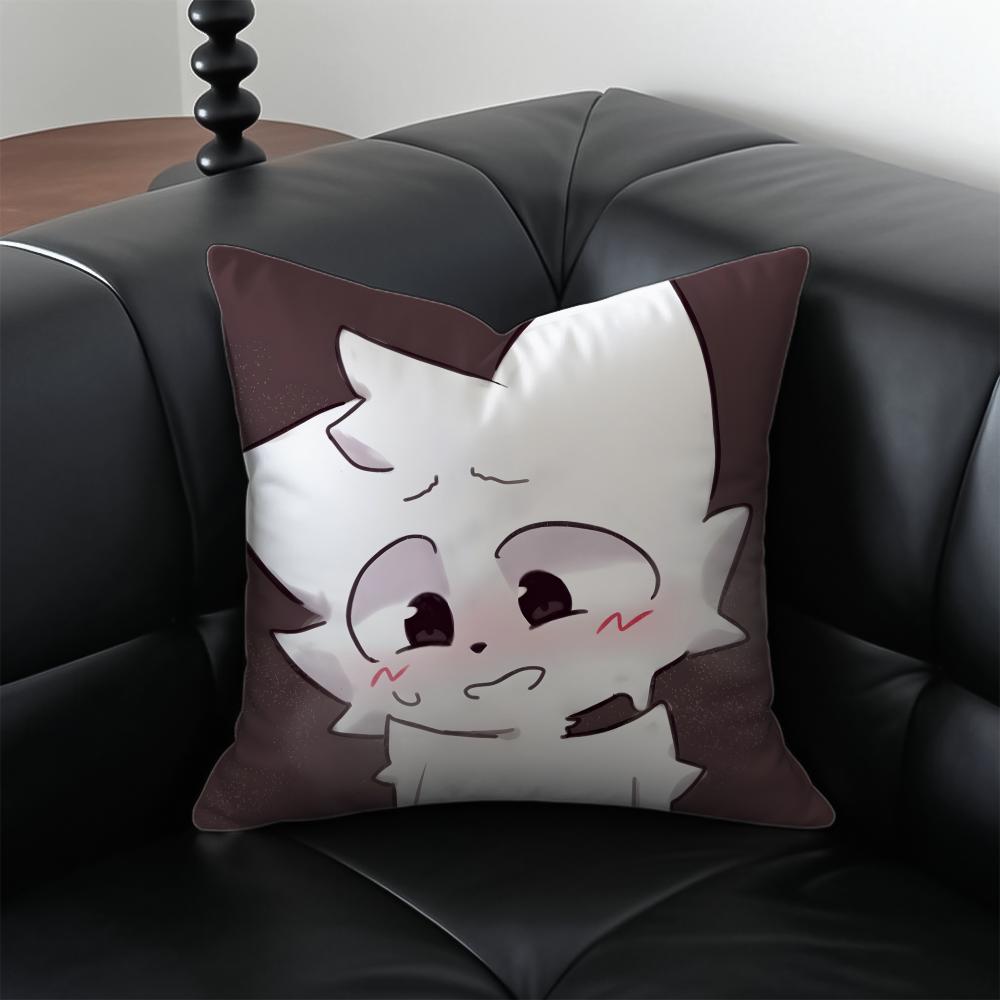 Boykisser Cute Cartoon Beautiful Cat Boykisser Cushion Cover Pillow Case Antidustmite Invisible zipper silky plush cushion