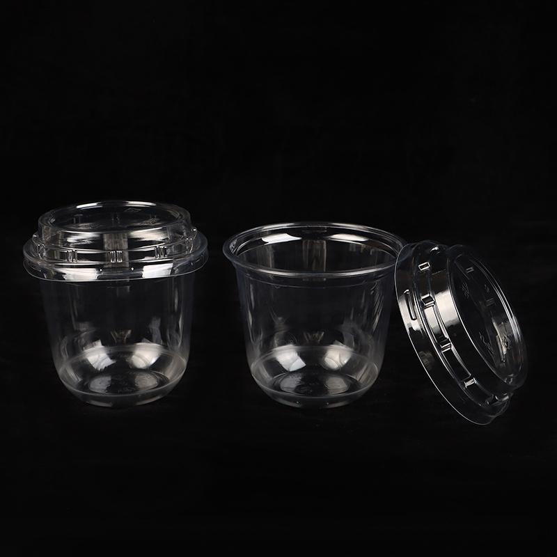 10 stk 10 Oz engangs moussekopper Kake Med lokk Klare plastbokser Iskrem Dessert Piknik Pudding Gelé Dessert Yoghurtkopper