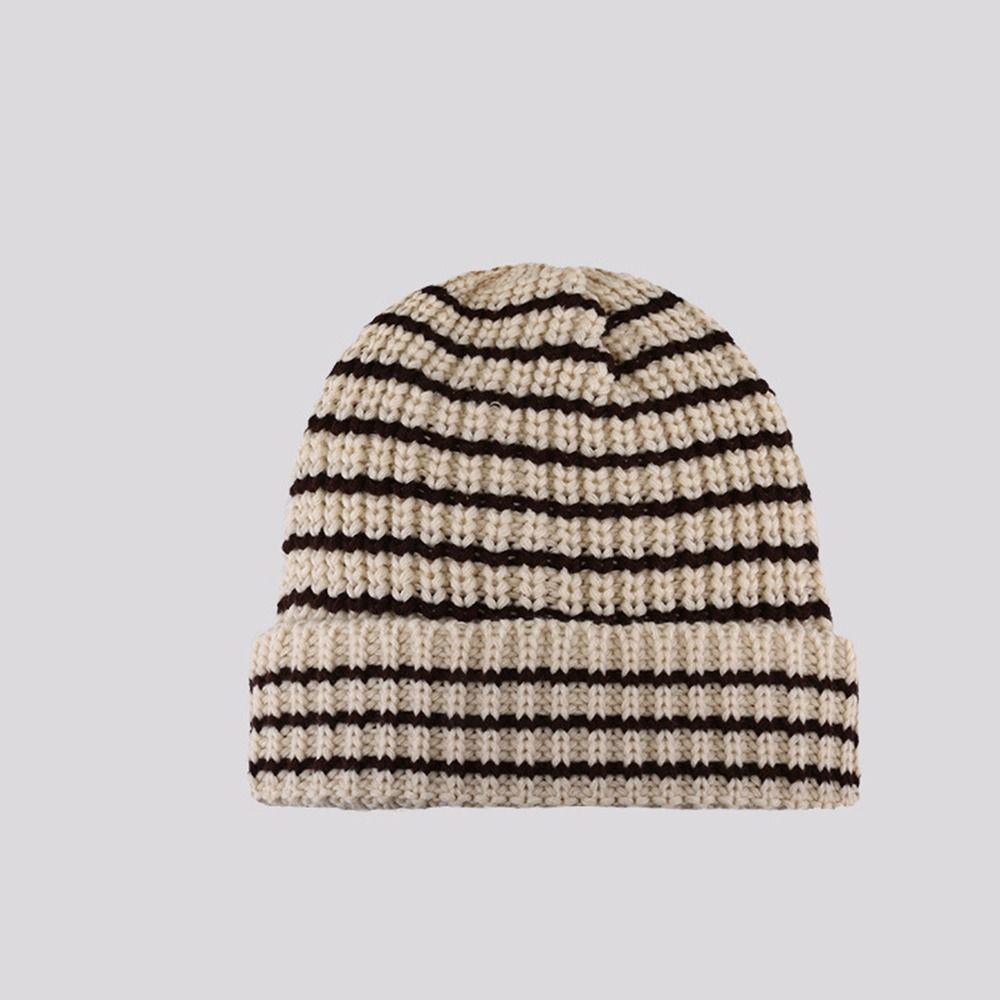 Ins Little Devil Women Stripe Beanie Striped Skull Cap Fashion Knit Hat Autumn Winter