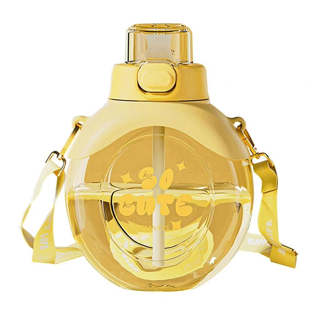 

Детская бутылка для воды, портативная, пластиковая, с откидным колпачком, для улицы, милая, студенческая, модная, спортивная бутылка для воды жёлтый