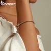 BAMOER 925 Sterling Silver Bracelet Simple Snake Bone An Infinity Symbol Plated Platinum Chain Bracelet Women Jewelry