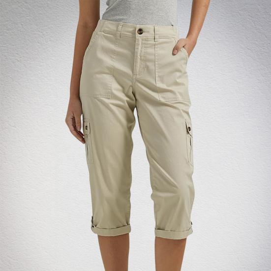 Women's Capris Cargo Joggers Mid Rise Cropped Cargo Pants Summer Quick Dry Hiking Pants with Multi Pockets
