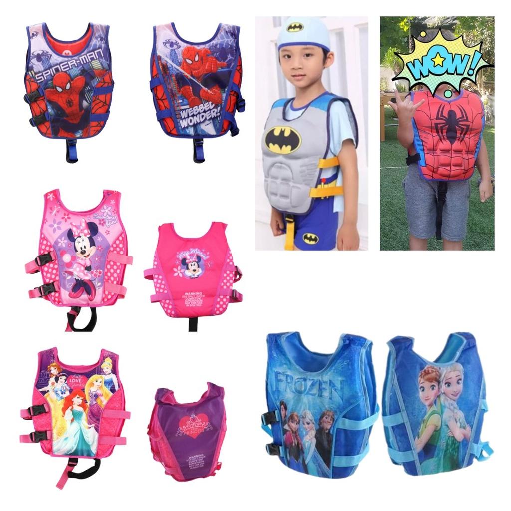Chaleco Flotador Musculoso para Niños para Actividades Acuáticas Estampado de Dibujos Animados Tejido de Poliéster