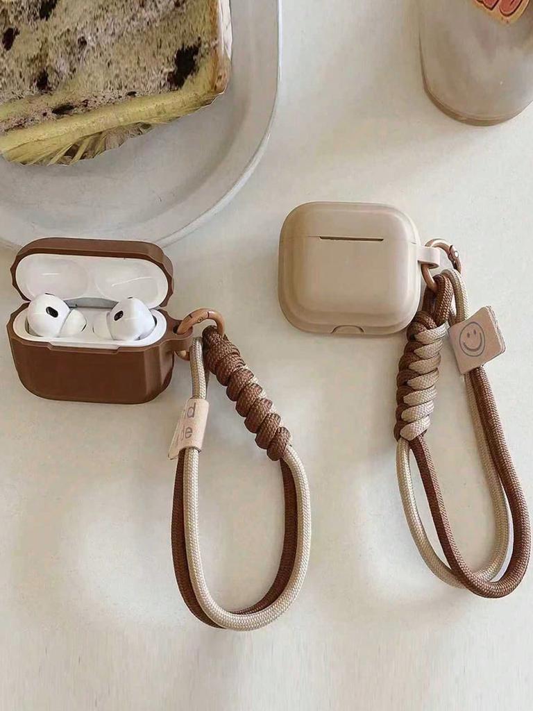 Simple Soft Silicone with Smile Hand Strap Earphone Case For Apple Airpods 4 1 2 Pro 3 Funda Wireless Bluetooth Protective Cover