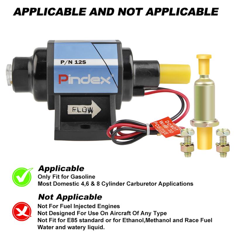 Universele 12V 35 GPH 4-7 PSI Micro Elektronische Brandstofpompen Externe Oliepomp Geschikt voor 4, 6 & 8 Cilinder Carburateur