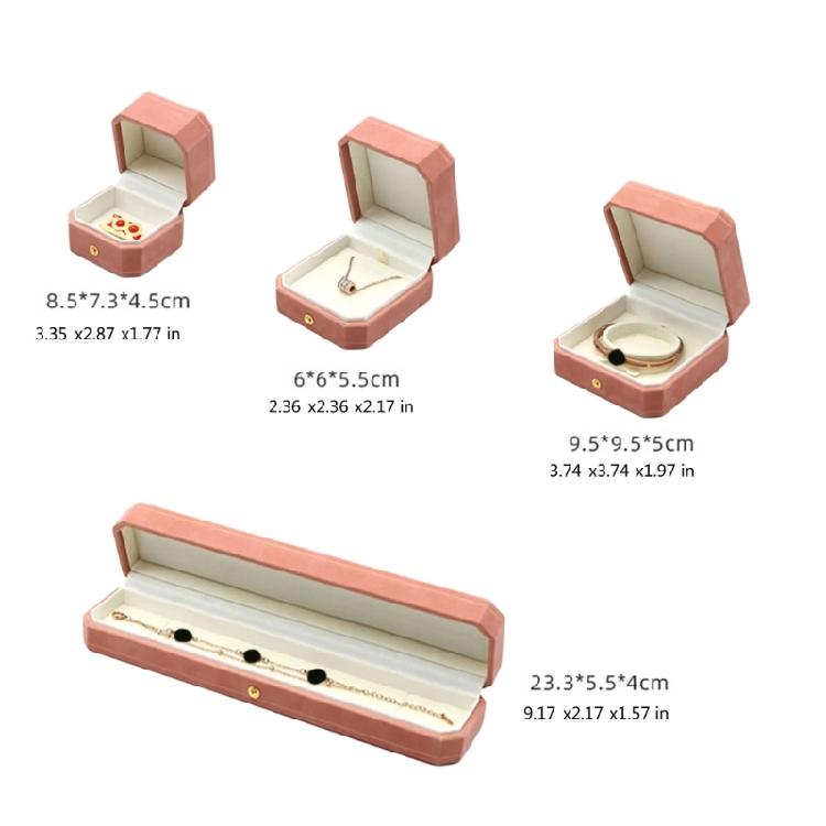 Portable Velvets Jewelry Box Protective Jewelry Display Container Soft Lining Accessories Holder for Women and Girls