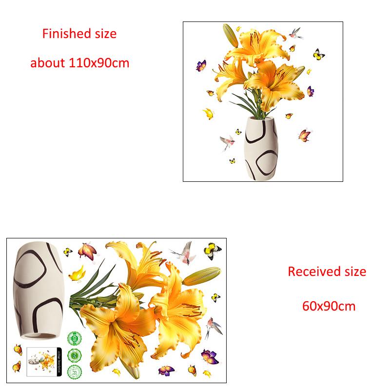 

Настенная наклейка в китайском стиле с вазой с пионами для спальни, гостиной, самоклеящаяся виниловая наклейка, съемный декор для фона телевизора, украшение для дома as pic