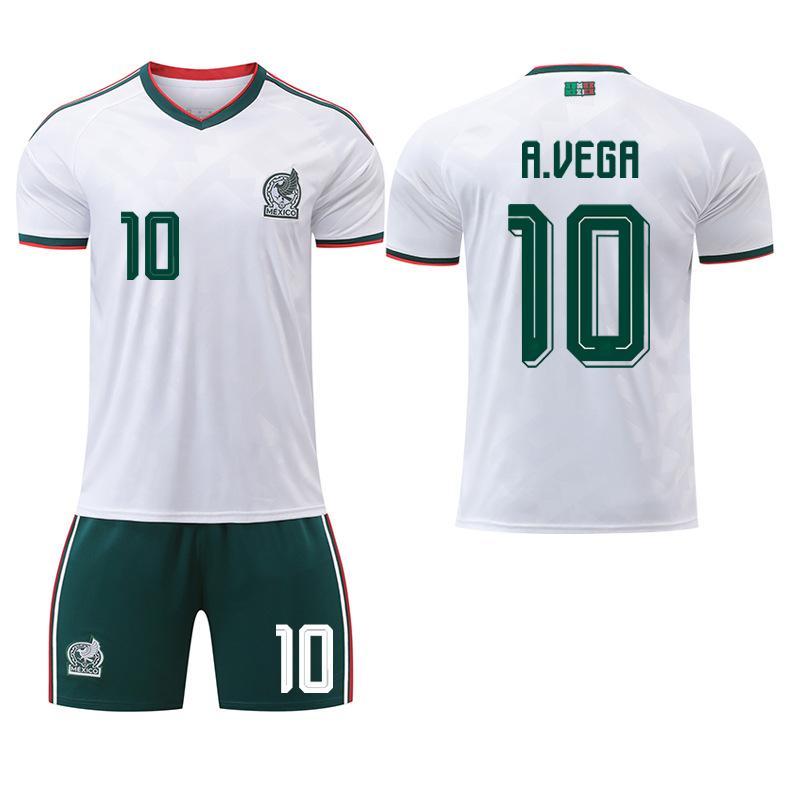 2526 World Cup Mexico Away Football Jersey No. 14 Jersey, White 9 Raul 22 Lozeno Correct Set