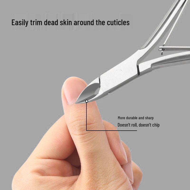 Stainless Steel Cuticle Trimmers with Angled Tips for Hangnail and Dead Skin Removal.