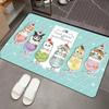 2pcs Cartoon Cat Diatom Mud Floor Mat Bathroom Water Absorption Quick Drying Easy Cleaning Foot Pad Non-slip Mat