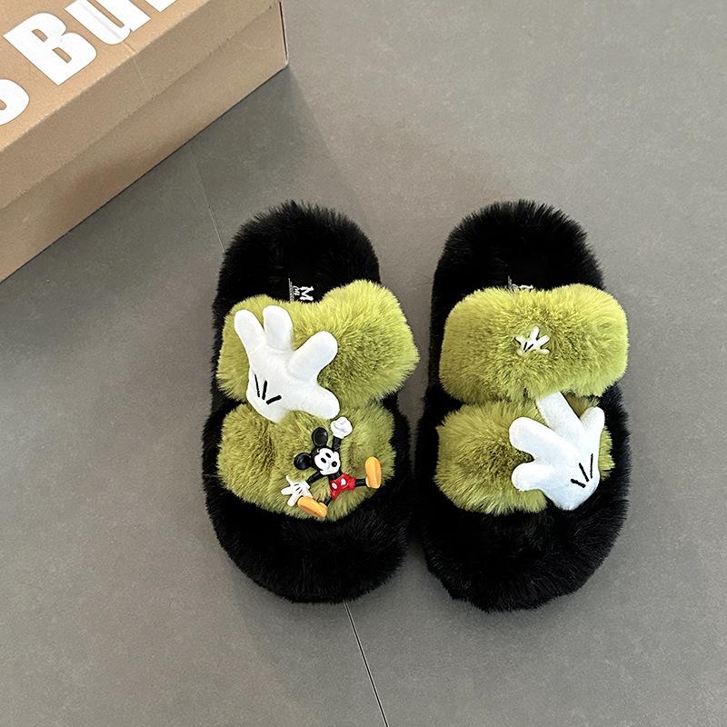 Mode Cartoon Niedliche Kätzchen Dicksohlige Flauschige Hausschuhe Weniger Herbst und Winter Dicksohlige Vielseitige Schleife Baumwolle Ein-Wort Mop
