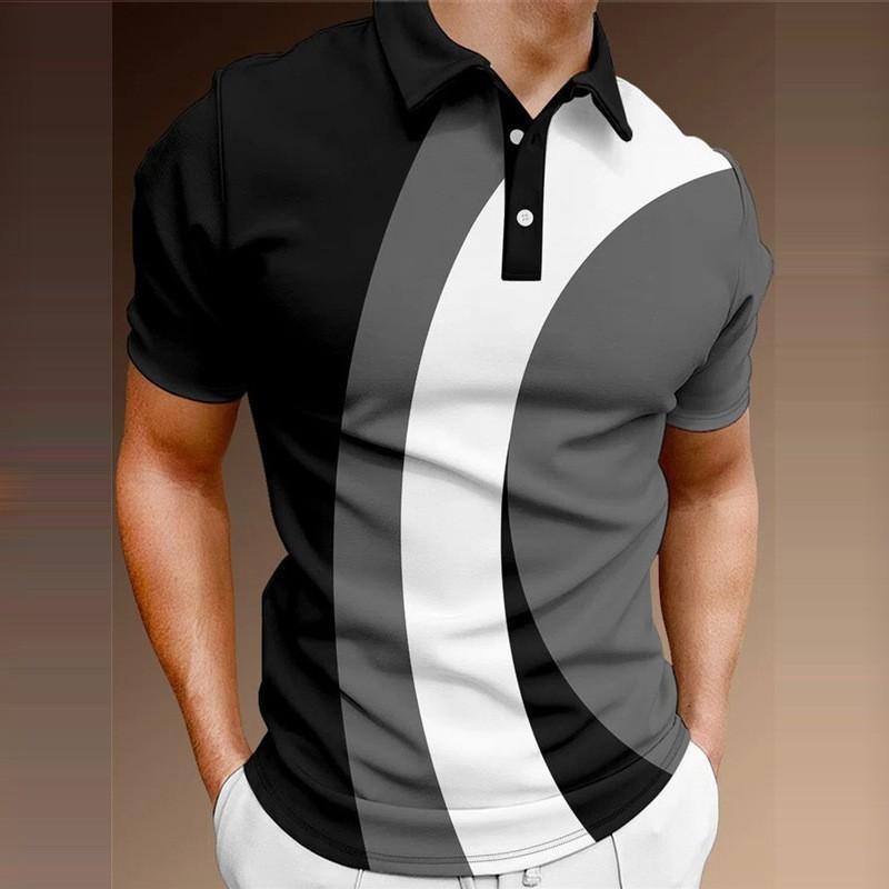 Herren Golf Poloshirt Kurzarm Knopf T-Shirt Top