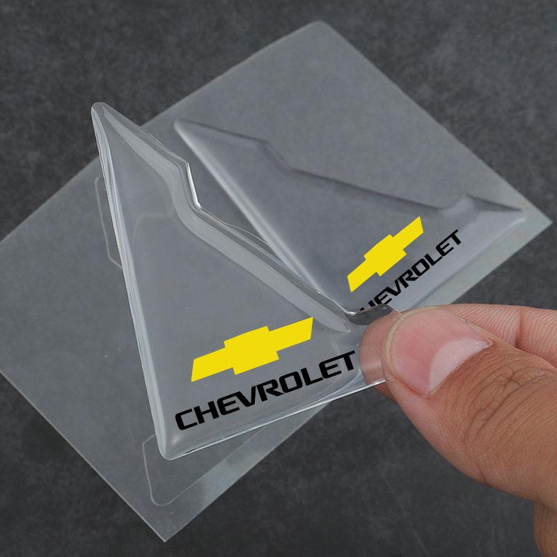 2Pcs Transparent Car Door Corner Cover Anti-Scratch Protection Sticker For Chevrolet Spark Captiva Camaro Lova Aveo Auto Rear View Mirror Sun Eyebrow
