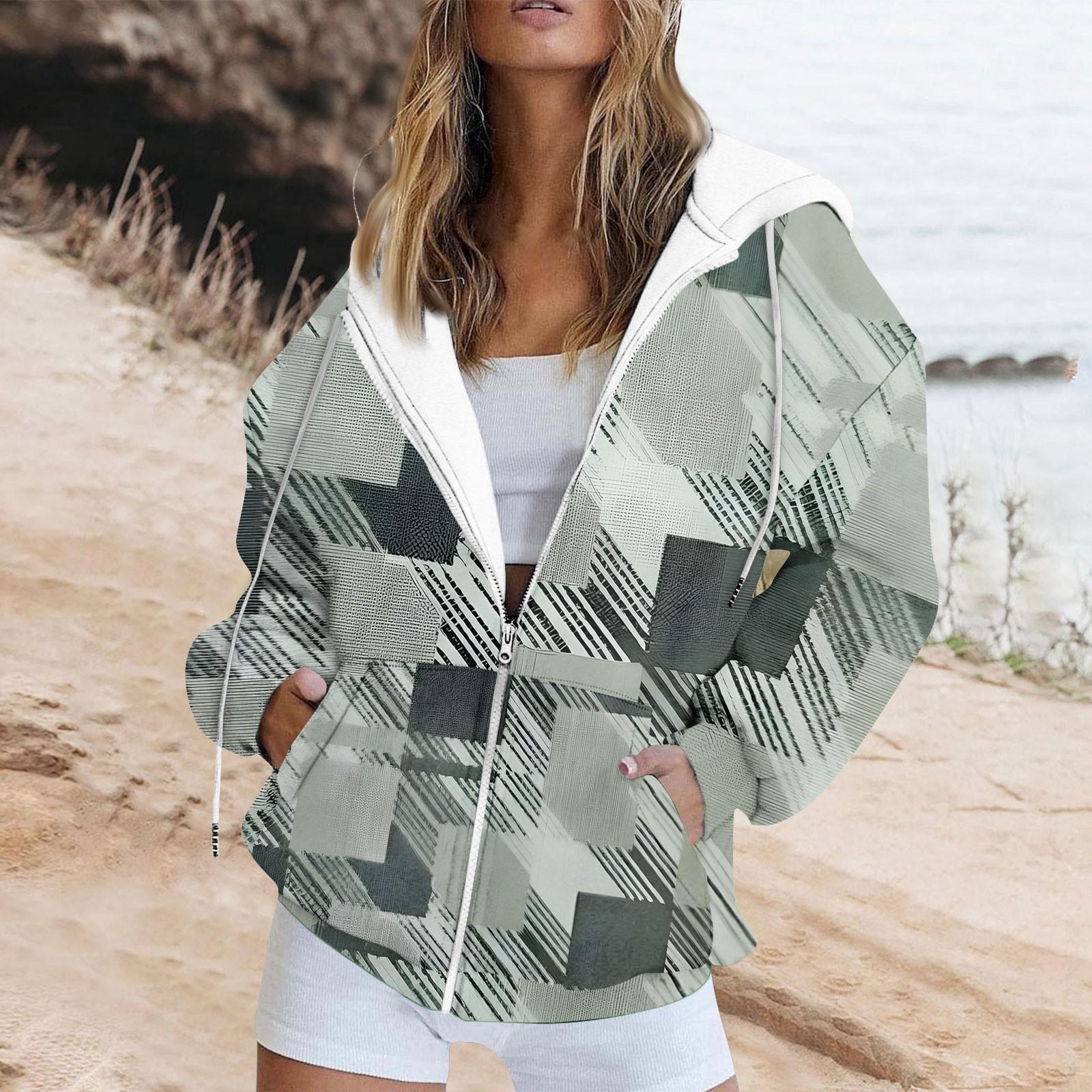 

Женская толстовка с длинным рукавом и геометрическим принтом в стиле пэчворк, с карманом на молнии и капюшоном XXL