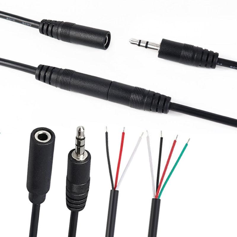 3Set 25/30cm 2.5mm 3.5MM 2/3/4 Core 2pole 3pole 4pole Mono Stereo Male Female Audio Extension Cable Headset Aux Connector