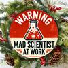 Mad Scientist Metal Sign Retro Lab Warning Iron Wall Art Home Decor Halloween