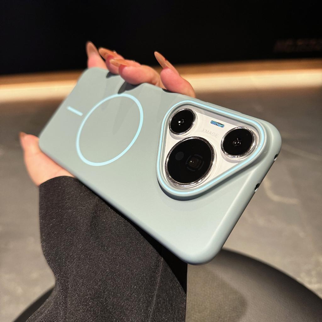 Suitable for Huawei P70 Ultra Soft PC Magnetic Suction Phone Case P60pro Solid Color Skin Feeling P50 Protective Case Large Hole