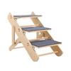 Wooden Pet Stair Portable Stable 2 in 1 for Cars Small and Older Animals 3 steps