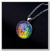 Vintage Amulet Pendant Necklaces Bronze Color Chain Blue Crystal for Childrends Toys Women Men Jewelry Gifts