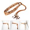 Beads Decors Bohemian Style Waist Belt Women Elastic Belt Ethnic Style Braided Belt Thin Waistband Colorful Waist Rope