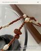 Ethnic Style Freshwater Pearl Necklace with Gold Sandstone Beads - High-End Sweater Chain Jewelry