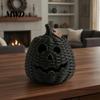 Herfst Buiten Decoratie Handgeweven Pompoenmand met Heksenhoed Deksel, Rustieke Vlechtwerk Trick Beschutte Veranda Decoratie of Snoepmand voor Buiten Halloween
