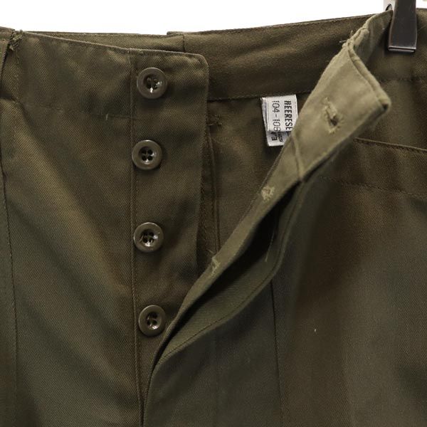 Austrian Army 80s Military Cargo Pants Khaki Button Fly Men's Used