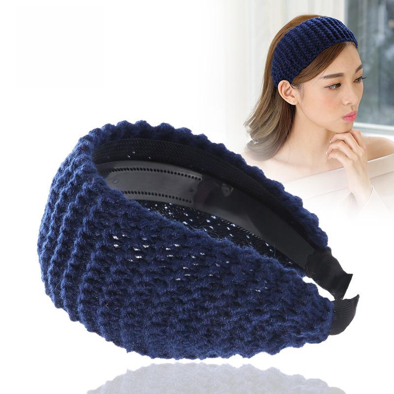 

Широкополая шерстяная вязаная повязка на голову – корейский выпуск осень/зима