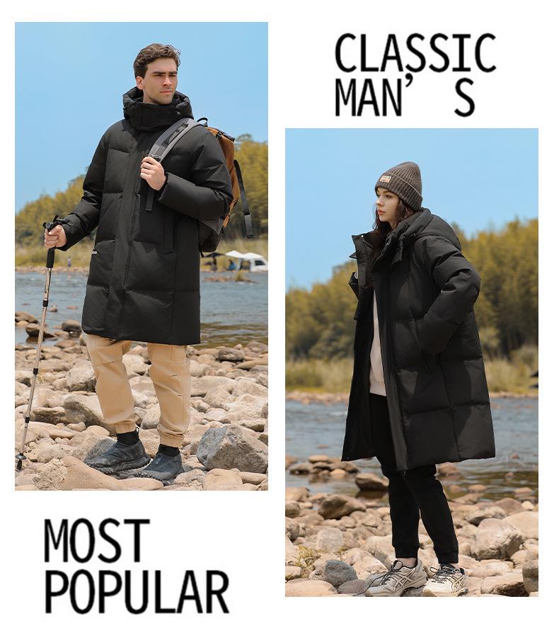 Stylish Mid-length Winter Down Jacket: Warm, Slimming Coat for Couples