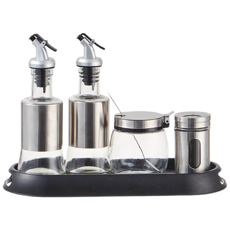 Commercial Glass Tabletop Condiment Set
