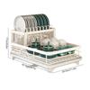 Carbon Steel Dish Drying Rack Kitchen Plates Organizer with Drainboard Over Sink Countertop Cutlery Storage Holder Supplies
