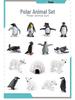 Wild Arctic Animal Set - Penguin, Polar Bear, Igloo Models for Desktop Decoration