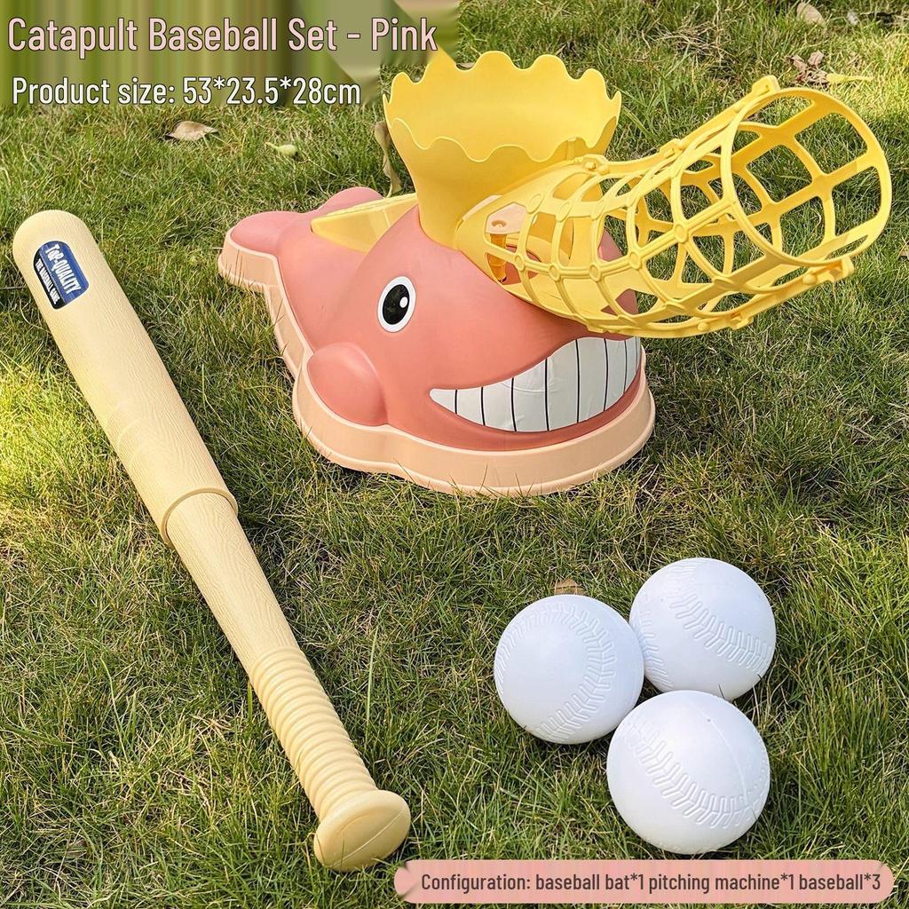 Cartoon Whale Baseball Launcher Set: Parent-Child Indoor/Outdoor Sports Toy