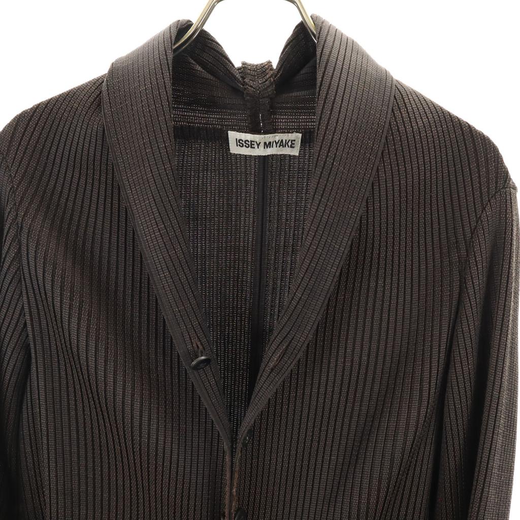 ISSEY MIYAKE 90s Old Made In Japan Striped Pattern Pleated Tailored Jacket Men's Used