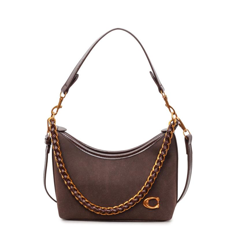 

Модная сумка подмышку, повседневная одноплечевая сумка для женщин, трендовая и высококлассная сумка для通勤 small кофейный