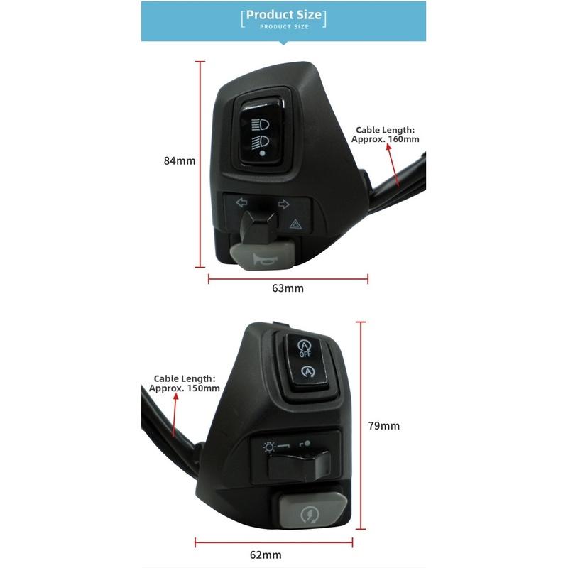 Handlebar Control Switch Button Motorcycle Headlight Fog Light Turn Signal Switch For AEROX155 Motorcycle Handle Seat Switch