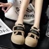 Genuine Leather and Velvet Loafers for Women Winter Velcro Retro Sneakers Thick-soled White Shoes All-match Shoes