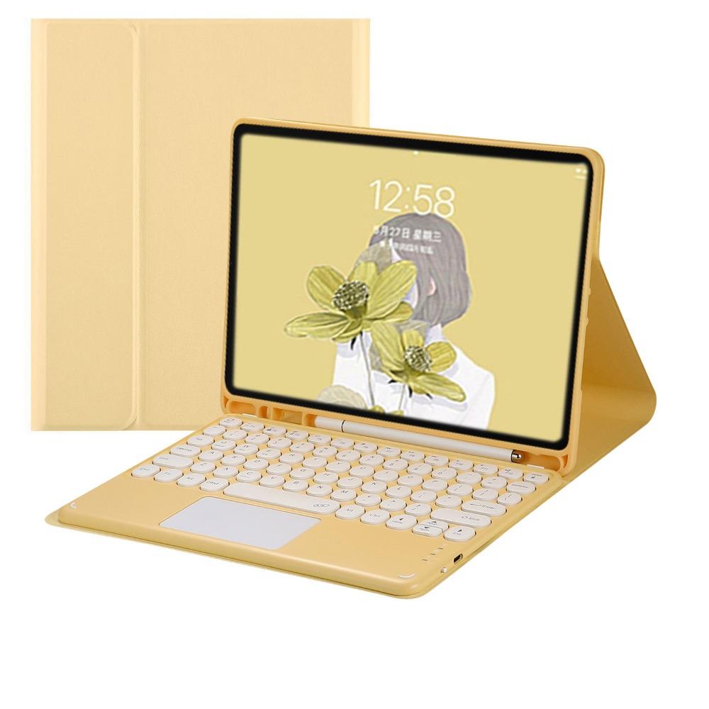 Leather Keyboard Case for iPad Air 5 Mini 6 with Bluetooth Touch Control 110 97 Inch Round Keycap M4 Cover