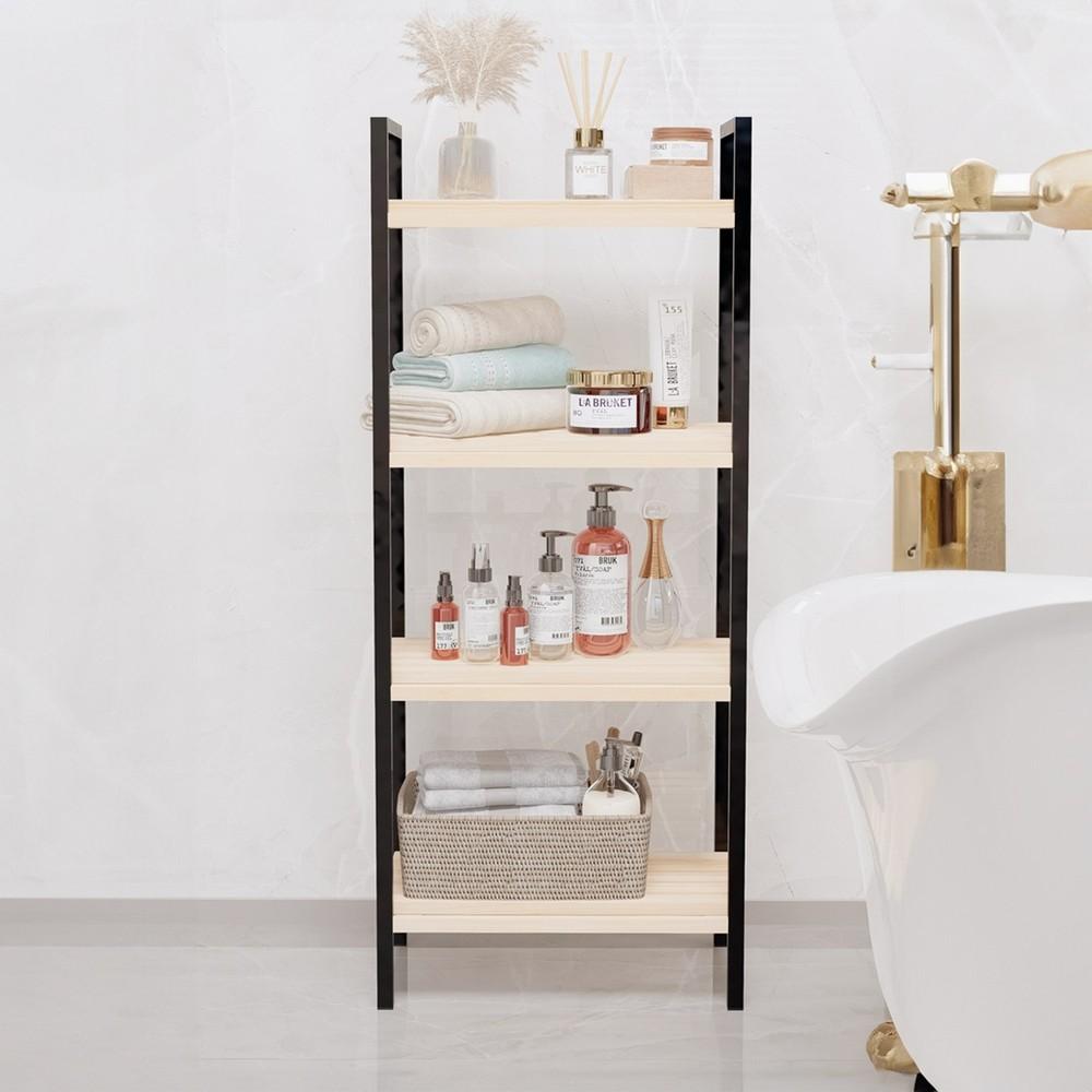 Bathroom Organizer Kitchen Shelf Bathroom Cabinet Multi-Purpose Cabinet 4 Tiers Metal Kitchen Organizer