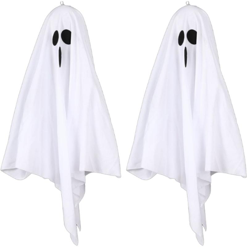Pack Of 2 Glowing Hanging Phantoms Figures Halloween Party Supplies Outdoor Safe Easy Installation Festival Atmosphere